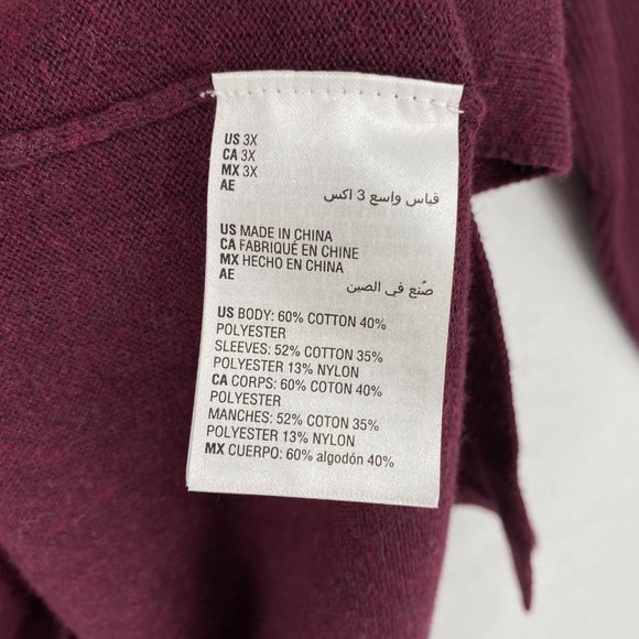 Style&Co Women Plus Boatneck Long Sleeve Seamed Tunic Pullover Sweater Berry Jam - Picture 5 of 7